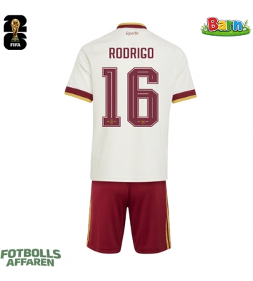 Spanien Rodri Hernandez #16 Bortaställ Barn VM 2026 Kortärmad (+ Korta byxor)